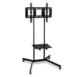 Portable TV Mount on Stand on Casters - Black
