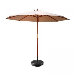 Outdoor Umbrella Pole Umbrellas 3M with Base Garden Stand Deck Beige