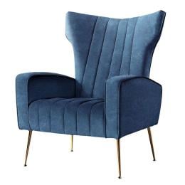 Armchair Lounge Accent Chairs Armchairs Chair Velvet Sofa Navy Blue