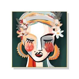 50cmx50cm Sophie Ii Gold Frame Canvas Wall Art