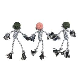 3x Pet Puppy Dog Toy Play Toy Rubber Ball Knotted Rope