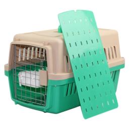 Medium Dog Cat Crate Pet Carrier Airline Cage With Bowl & Tray-green