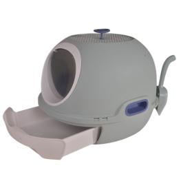 Hooded Cat Toilet Litter Box Tray House With Drawer And Scoop Blue