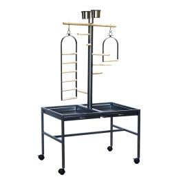 Large Bird Parrot Playpen Gym Toy Stand On Wheels