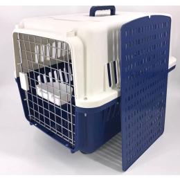 Dog Puppy Cat Crate Pet Carrier Cage w/ Tray Bowl Wheels - Navy XXL
