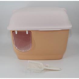 XL Portable Hooded Cat Toilet Litter Box Tray w/ Handle & Scoop Orange