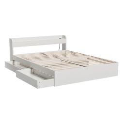 Bed Frame Queen Size Mattress Base Wtih Charging Ports 2 Storage Drawers