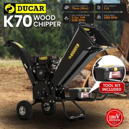 Ducar K70 7HP Wood Chipper Shredder Mulcher Grinder Petrol - Black