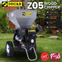 Ducar 7HP Wood Chipper Shredder Mulcher Petrol Silver Black