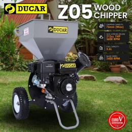 Ducar 7HP Wood Chipper Shredder Mulcher Petrol Silver Black