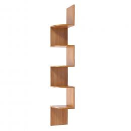 Sarantino 5-Tier Corner Wall Shelf Display Storage Shelves - Beech