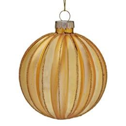 Christabelle Box of 6 Gold Glass Baubles with Matte & Gloss Finish