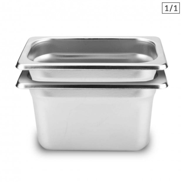 SOGA 2X Gastronorm GN Pan 1/1 GN Pan 20cm Deep Stainless Steel Tray