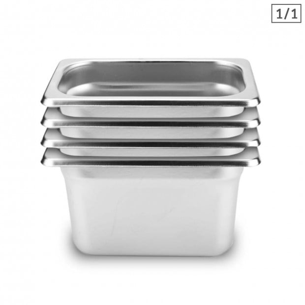 SOGA 4X Gastronorm GN Pan 1/1 GN Pan 20cm Deep Stainless Steel Tray
