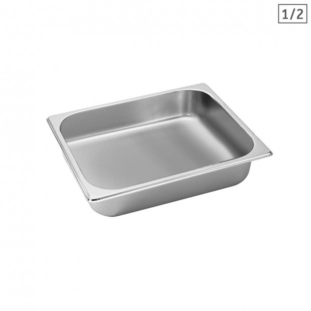SOGA Gastronorm GN Pan 1/2 GN Pan 6.5cm Deep Stainless Steel Tray