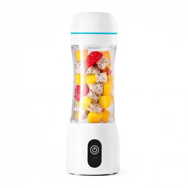 SOGA 380ml Portable USB Rechargeable Handheld Fruit Mixer Juicer White