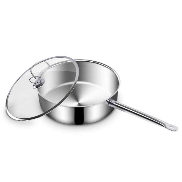 SOGA Stainless Steel 30cm Saucepan With Lid Induction Cookware