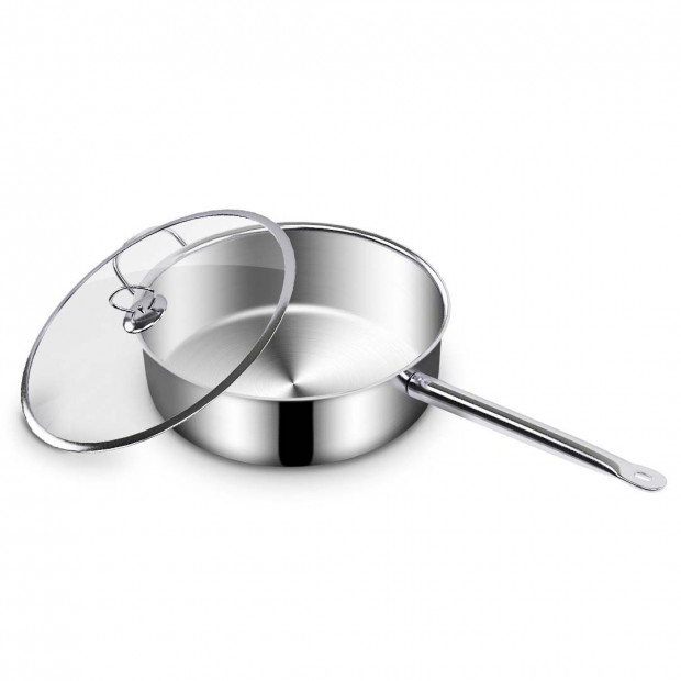 SOGA Stainless Steel 32cm Saucepan With Lid Induction Cookware