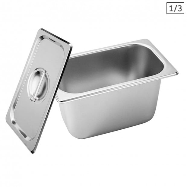 Gastronorm GN Pan Full Size 1/3 GN Pan 15cm Stainless Steel Tray