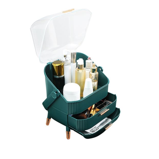 29cm Countertop Makeup Cosmetic Storage Organiser Box Green