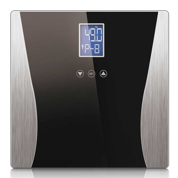 Digital Body Fat Scale Bathroom Weight Gym Glass Water LCD Black