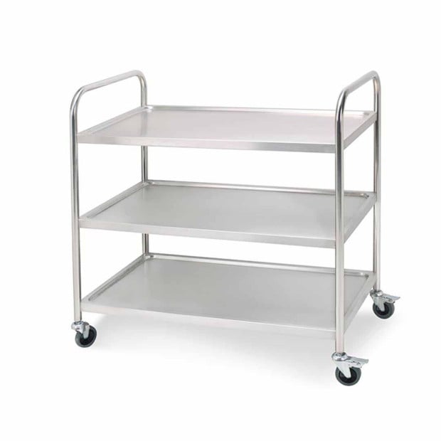 3 Tier 86x54x94cm Stainless Steel Kitchen Dinning Food Cart Trolley