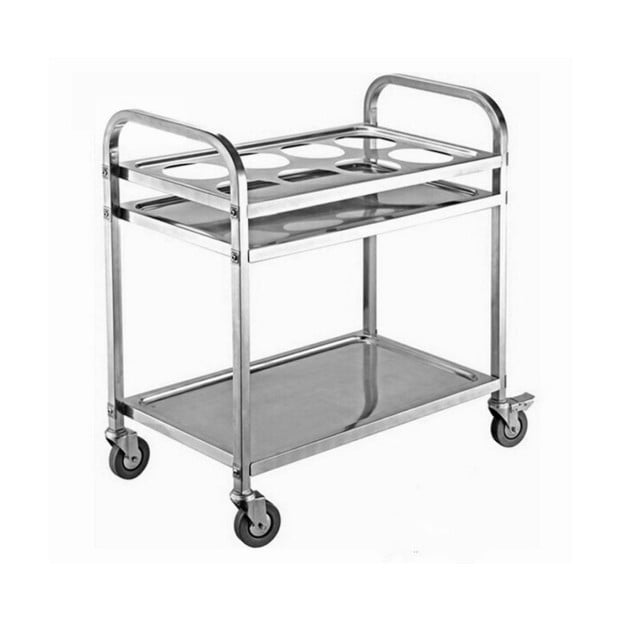 2 Tier Stainless Steel Seasoning Car Trolley Kitchen Cart