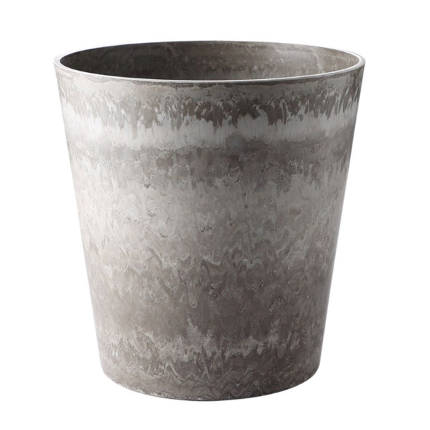 32cm Rock Grey Round Resin Plant Flower Pot Cement Pattern Cachepot