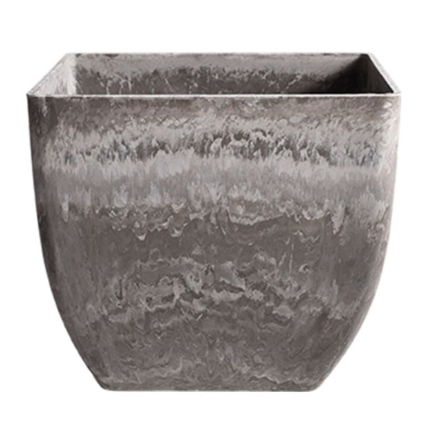 32cm Rock Grey Square Resin Plant Flower Pot Planter Cachepot