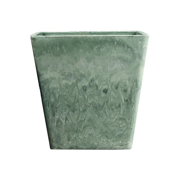 27cm Green Grey Square Resin Plant Pot Cement Pattern Planter Cachepot