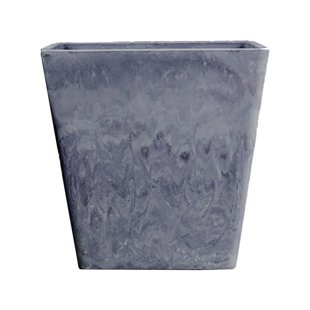 27cm Weathered Grey Square Resin Plant Flower Pot Cachepot Planter