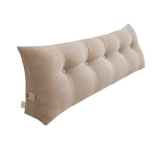 120cm Beige Triangular Wedge Bed Pillow Backrest Tatami Cushion