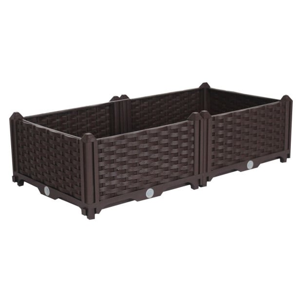 80cm Raised Planter Box Flower Outdoor Plastic Plants Garden Bed