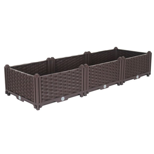 120cm Raised Planter Box Herb Flower Outdoor Plastic Plants Garden Bed