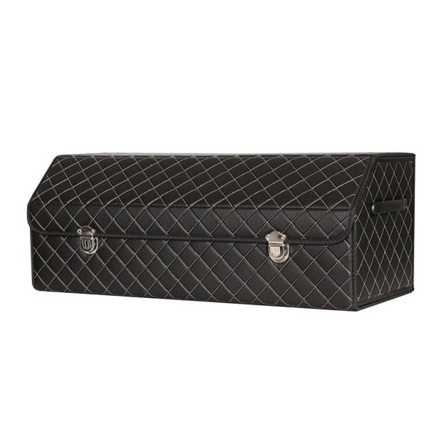 Car Boot Collapsible Foldable Trunk Cargo Box Black/White - Large