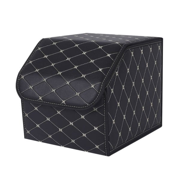 Car Boot Collapsible Foldable Trunk Cargo Box Black/Gold Stitch Small