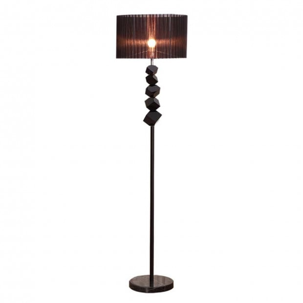 SOGA Floor Lamp Metal Base Standing Light with Dark Shade Tall Lamp