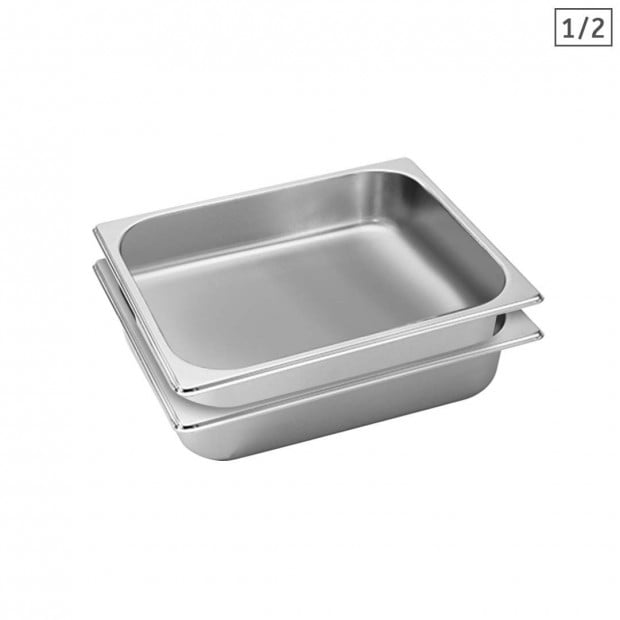 SOGA 2X Gastronorm 1/2 GN Pan 6.5cm Deep Stainless Steel Tray