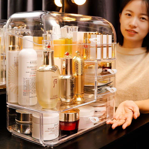Transparent Cosmetic Storage Box Clear Makeup Skincare Holder Image 2