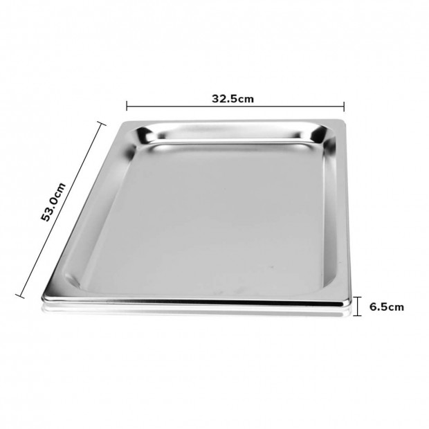 SOGA Gastronorm GN Pan Full Size 1/1 GN Pan 6.5cm Deep Stainless Steel Image 2