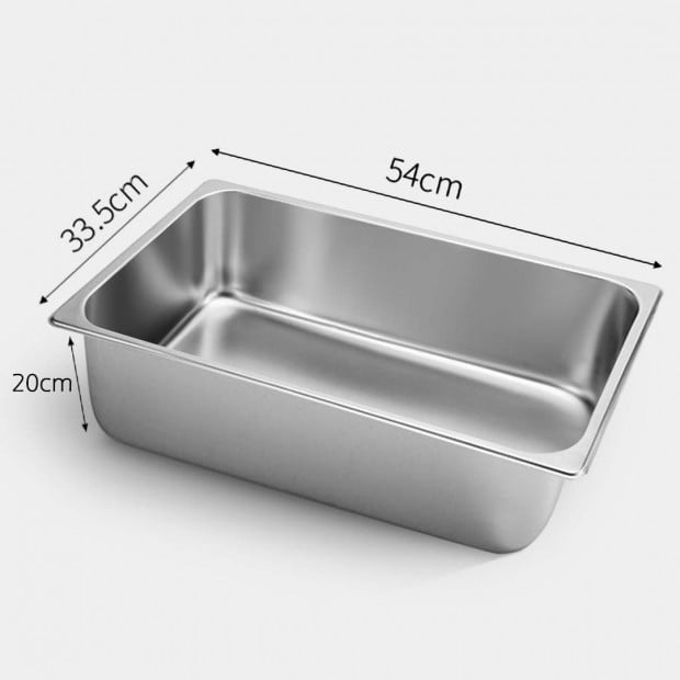 SOGA 12X Gastronorm GN Pan 1/1 GN Pan 20cm Deep Stainless Steel Tray Image 2
