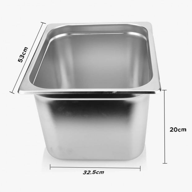 SOGA 2X Gastronorm GN Pan 1/1 GN Pan 20cm Deep Stainless Steel Tray Image 2