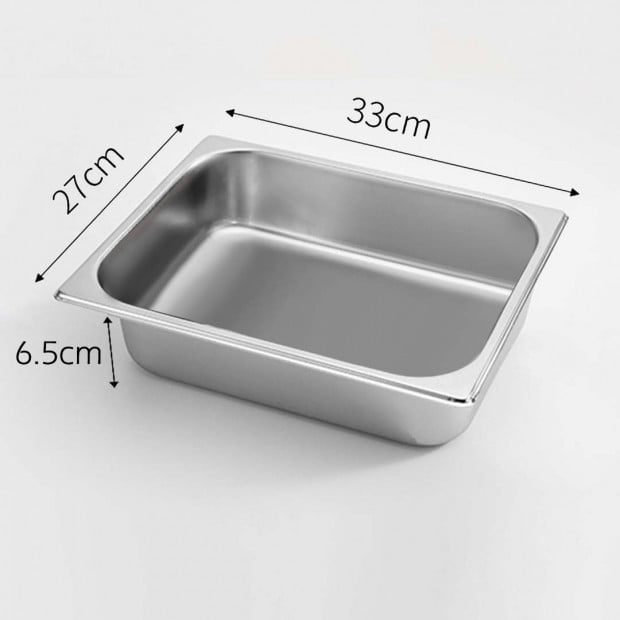 SOGA Gastronorm GN Pan 1/2 GN Pan 6.5cm Deep Stainless Steel Tray Image 2