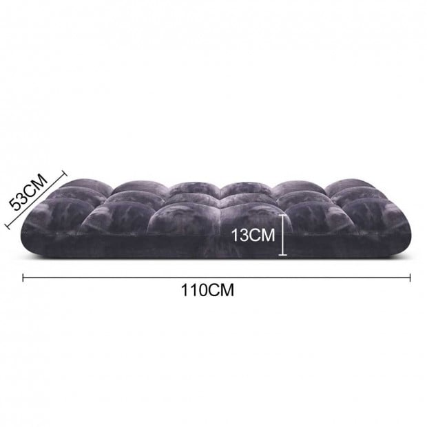 SOGA Floor Recliner Folding Lounge Sofa Couch Folding Chair Grey Image 2