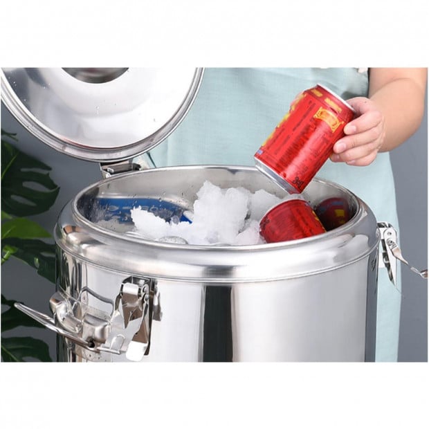 30L Stainless Steel Insulated Stock Pot Dispenser Hot & Cold Container Image 2