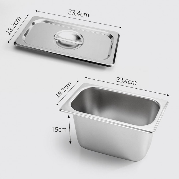 Gastronorm GN Pan Full Size 1/3 GN Pan 15cm Stainless Steel Tray Image 2