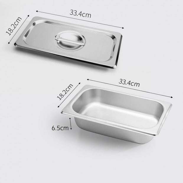 Gastronorm GN Pan Full Size 1/3 GN Pan 6.5 cm Stainless Steel Tray Image 2