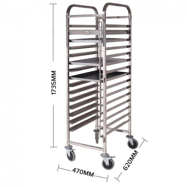 Gastronorm Trolley 16 Tier Stainless Steel Cake Bakery Trolley 60*40cm Image 2