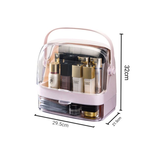 2 Tier Pink Countertop Makeup Cosmetic Storage Organiser Image 2