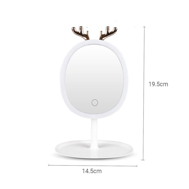 White Antler LED Light Makeup Mirror Magnification Tabletop Image 2